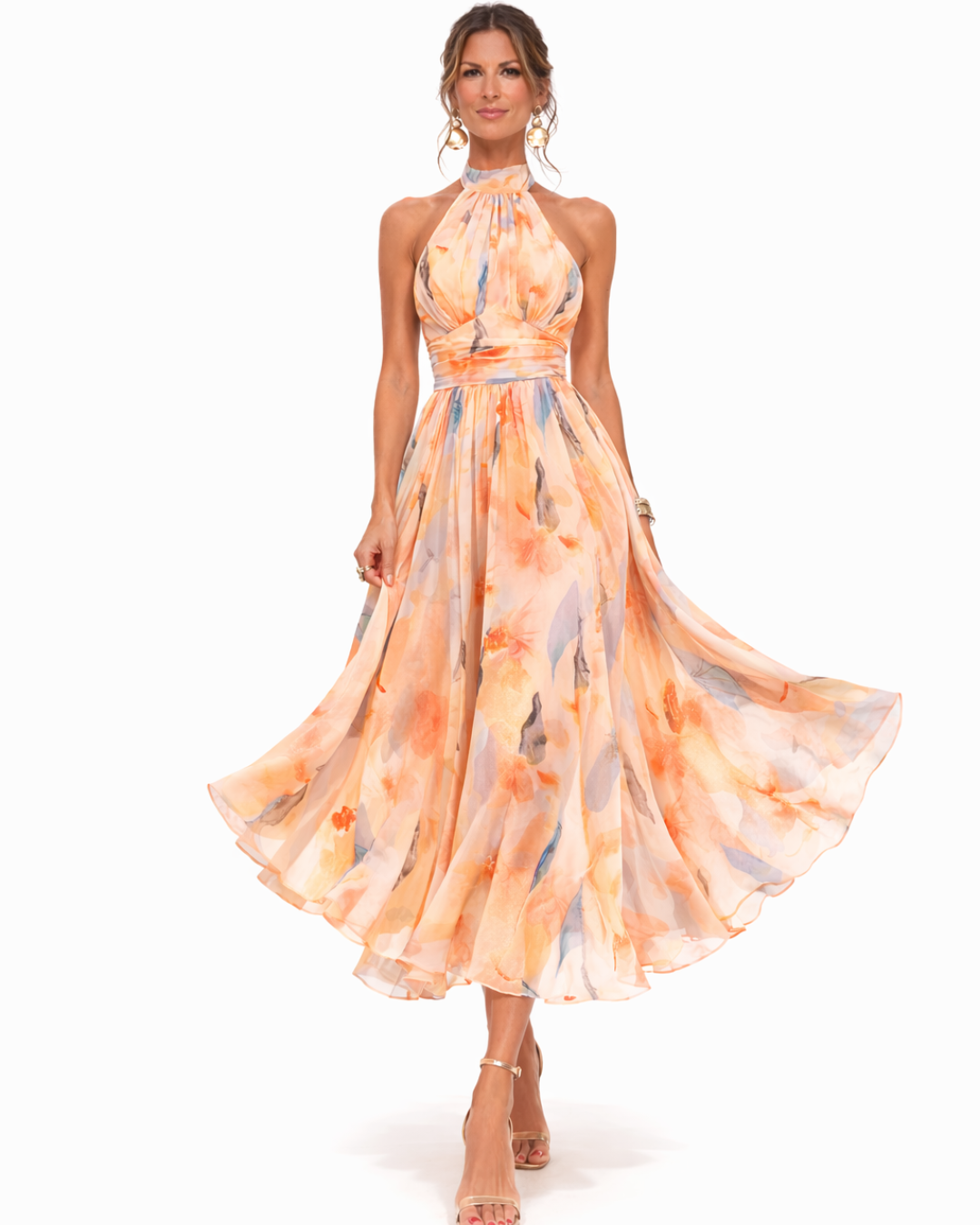 Aurora - Elegant Neck Maxi Dress