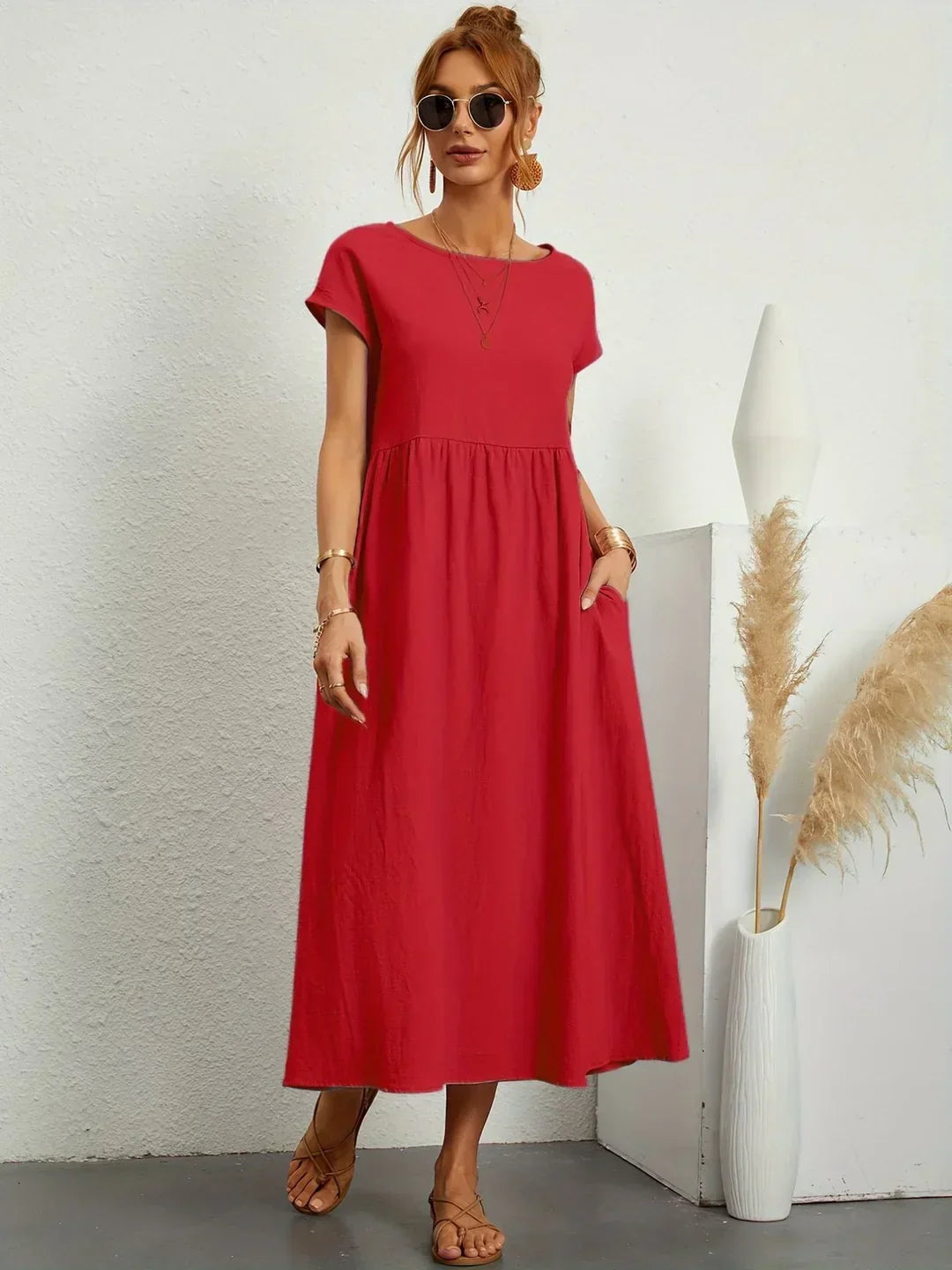 Gabrielle™ - Effortless Elegance Flowing Midi Dress