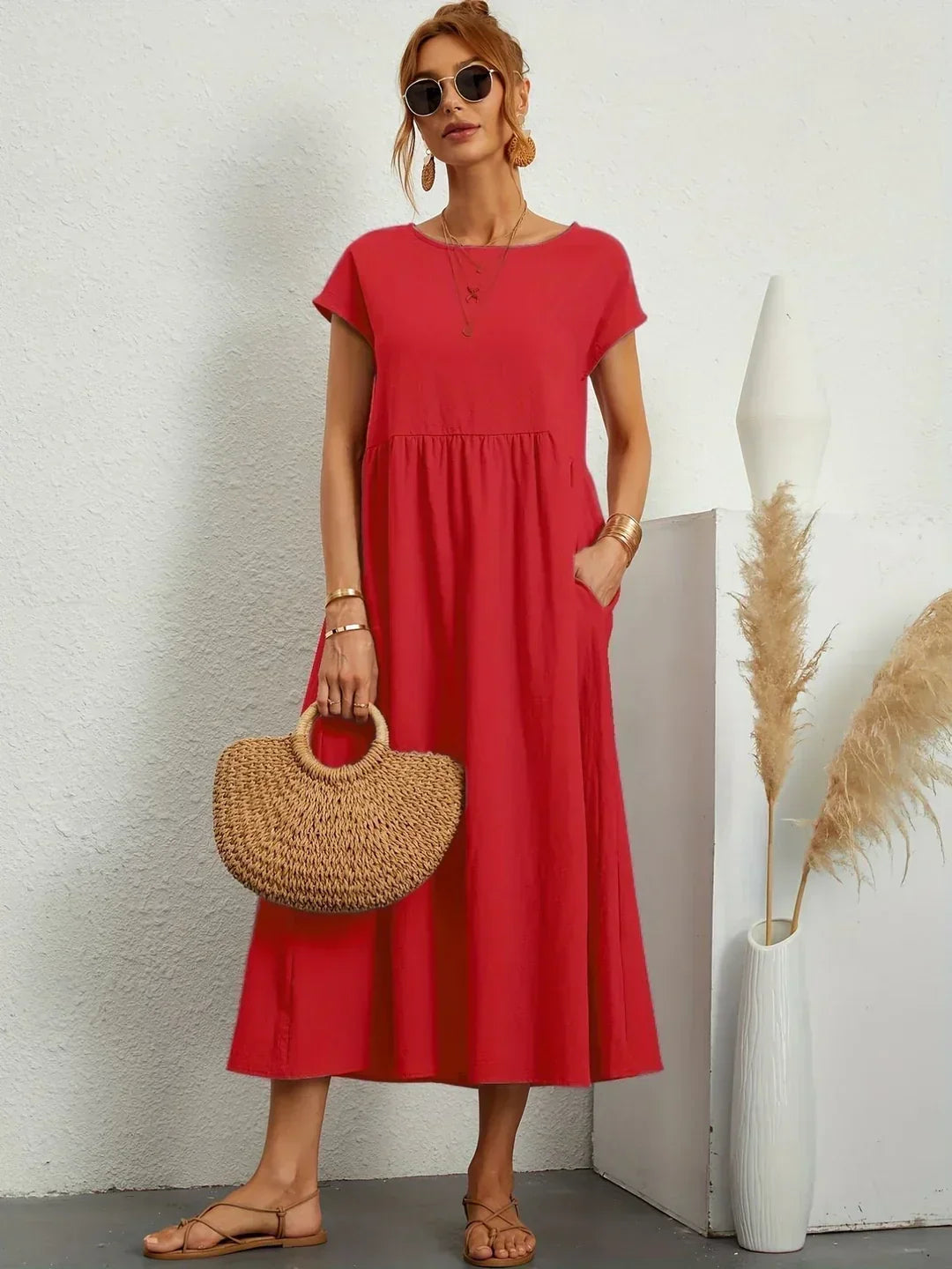 Gabrielle™ - Effortless Elegance Flowing Midi Dress