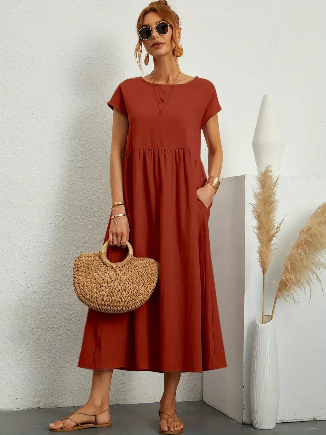 Gabrielle™ - Effortless Elegance Flowing Midi Dress