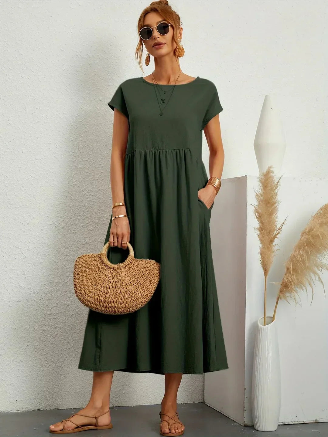 Gabrielle™ - Effortless Elegance Flowing Midi Dress