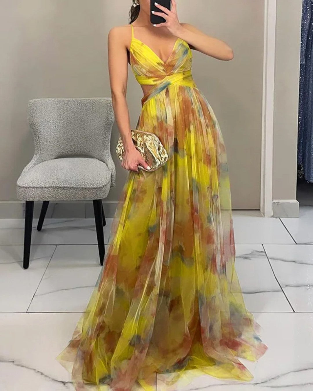 AURELIA - ELEGANT FLORAL MIDI DRESS