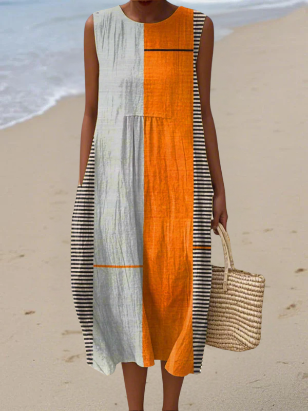 Mai | Dress Midi Colorblock