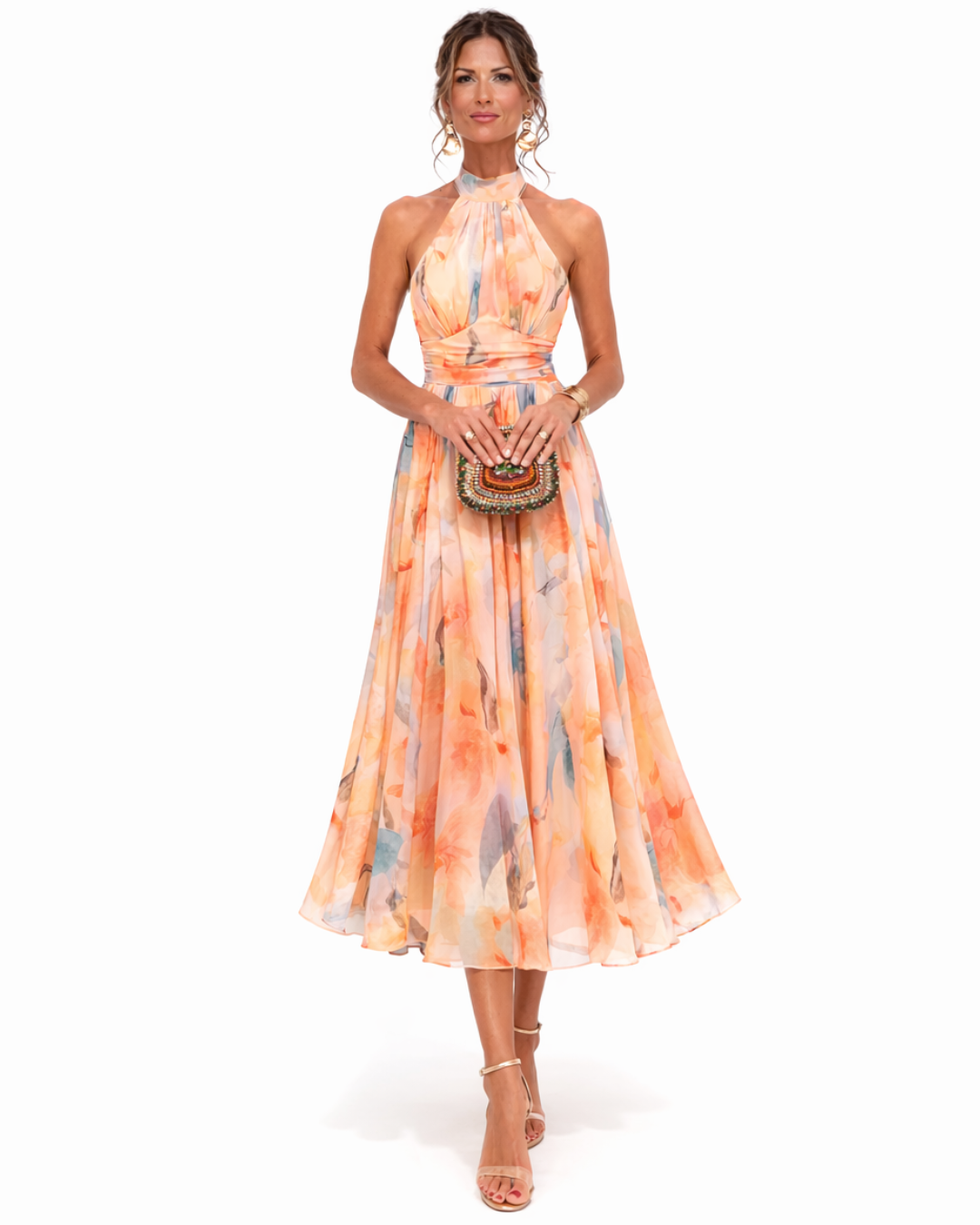 Aurora - Elegant Neck Maxi Dress