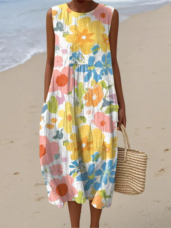 Ella | Dress Midi Flower Pastel