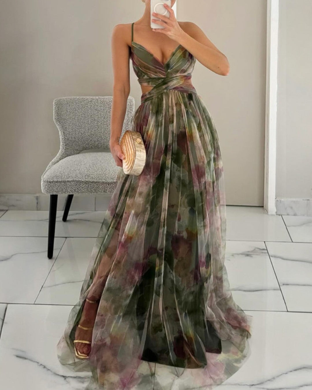 AURELIA - ELEGANT FLORAL MIDI DRESS