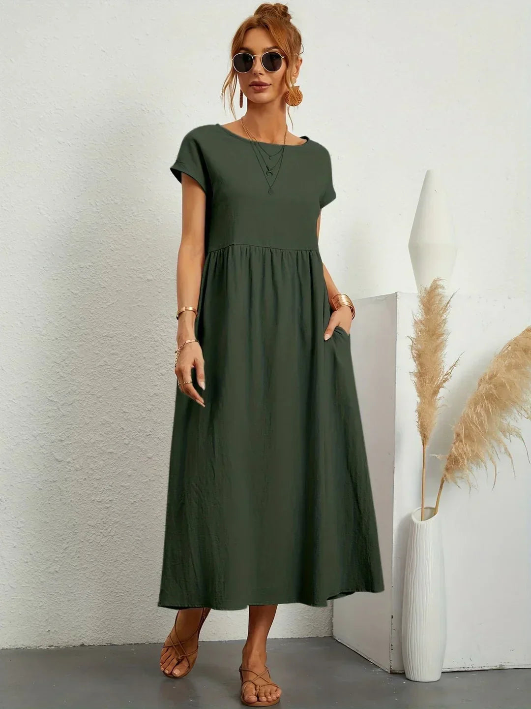 Gabrielle™ - Effortless Elegance Flowing Midi Dress