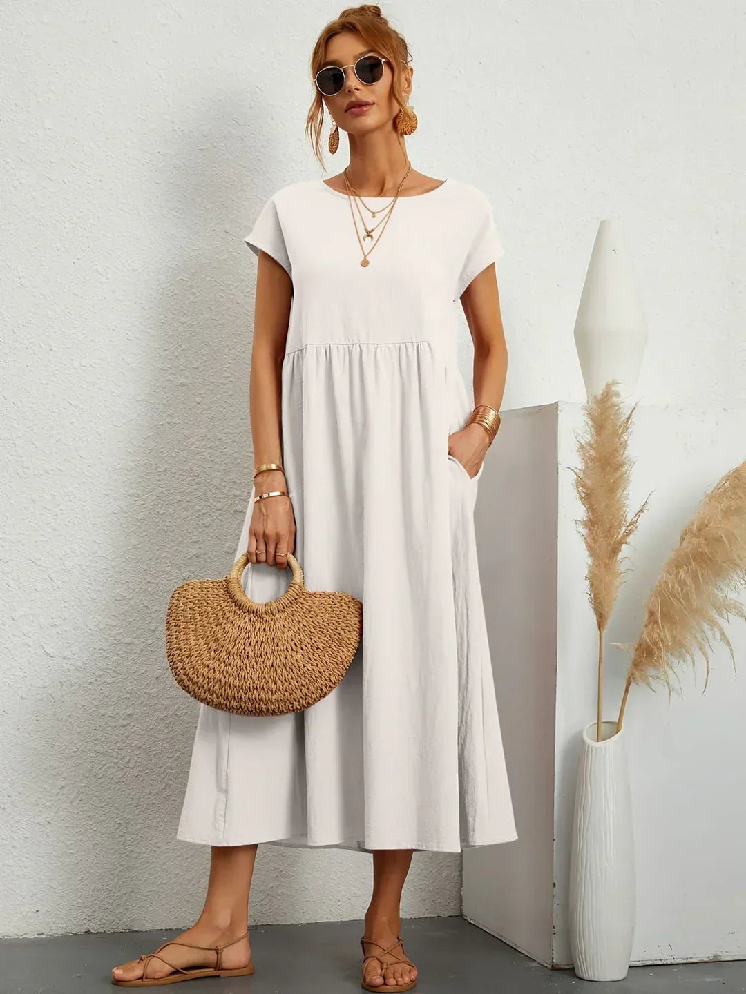 Gabrielle™ - Effortless Elegance Flowing Midi Dress
