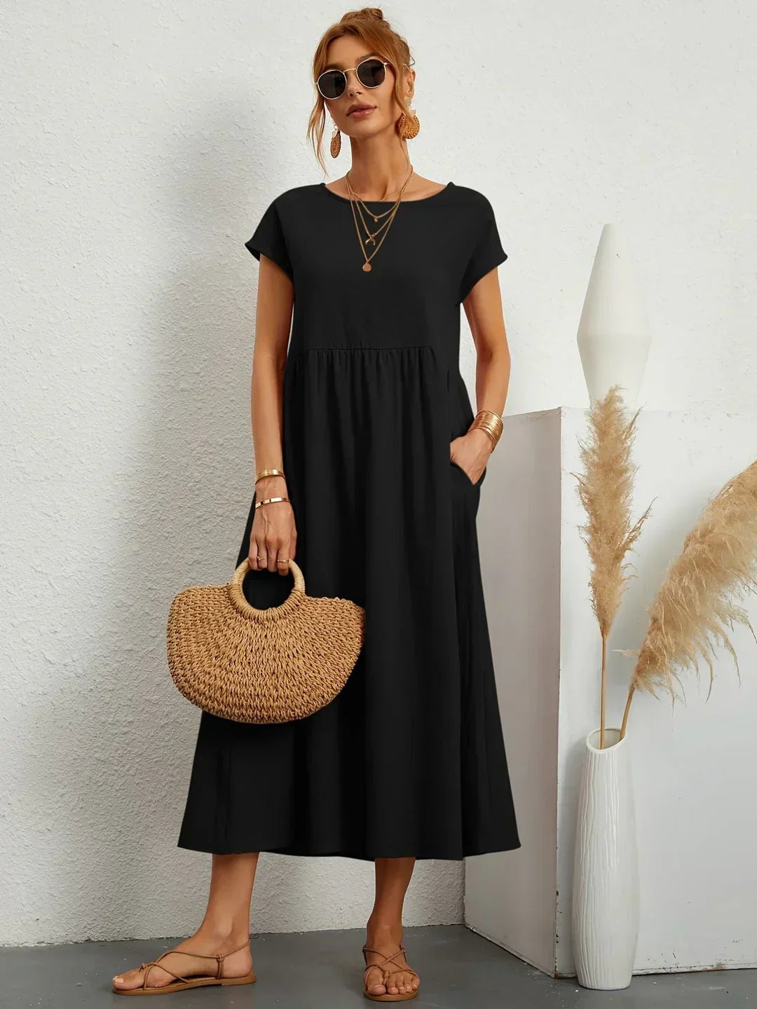 Gabrielle™ - Effortless Elegance Flowing Midi Dress