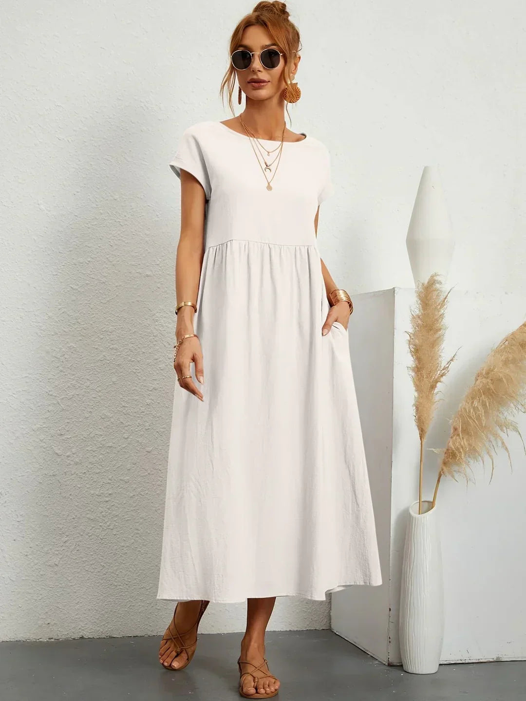 Gabrielle™ - Effortless Elegance Flowing Midi Dress