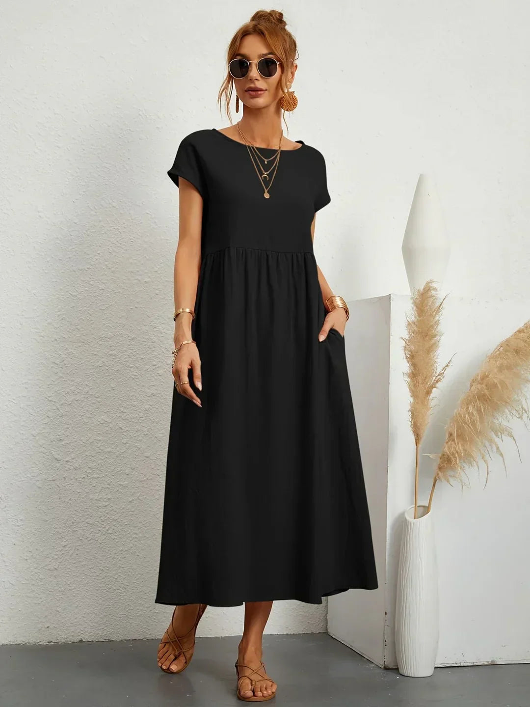 Gabrielle™ - Effortless Elegance Flowing Midi Dress