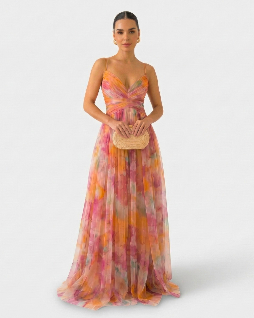 AURELIA - ELEGANT FLORAL MIDI DRESS