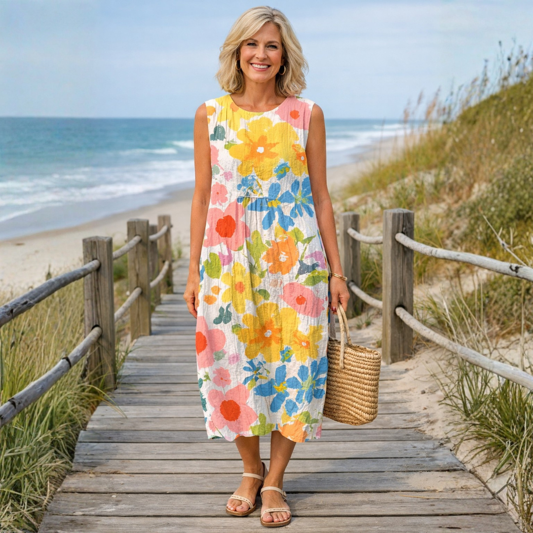 Ella | Dress Midi Flower Pastel