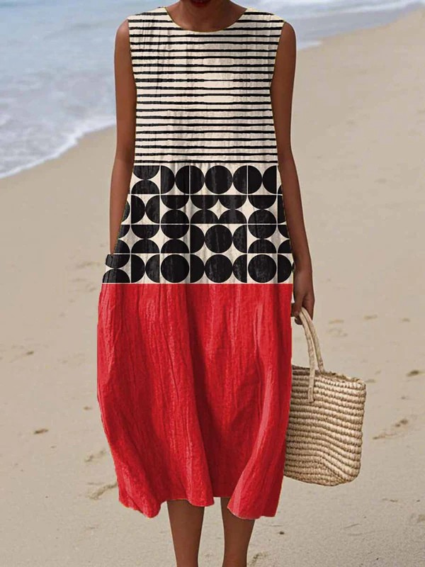 Jane | Dress Midi Colorblock